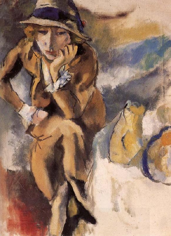 Jules Pascin Seating Portrait of Aierami China oil painting art